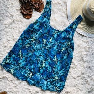 🛍BOGO Blue High Low Sleeveless Top Open Back
